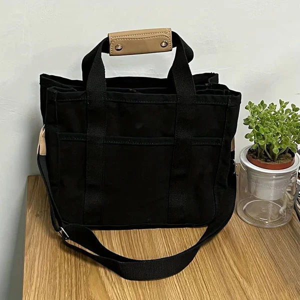 Utility Canvas Shoulder Tote Bag