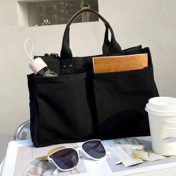Utility Canvas Shoulder Tote Bag